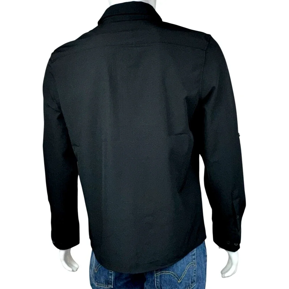 Bruno Luxe Mens Small Dress Shirt Button Down Long Sleeve New York Black New